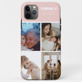 Family Photo Collage pink 4 Picture iPhone 11 Pro Maxケース
