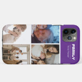 Family Photo Collage purple  4 Picture Case-Mate iPhoneケース (裏面(横))