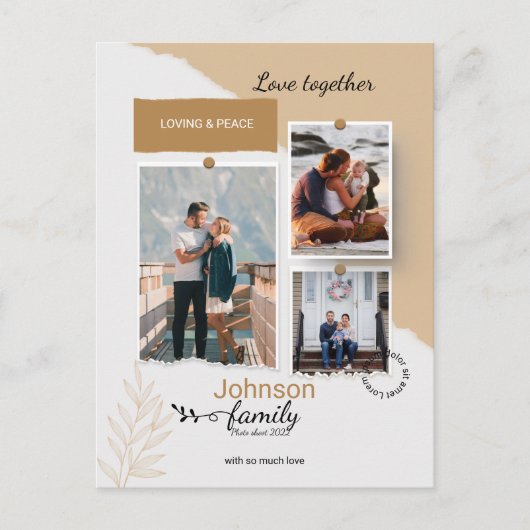 Family Photo Collage Template ポストカード (正面)