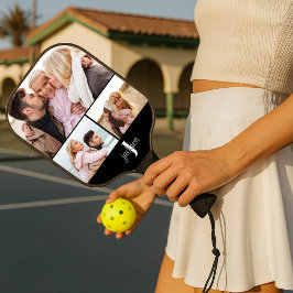 Family Photo Collage with Monogram ピックルボールラケット