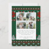 Family Photo Festive Knit Pattern Holiday Cards シーズンカード (裏面)