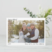 Family Photo Handwriting Minimalist Christmas  シーズンカード (スタンド正面)