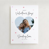 Family Photo Heart Shape Valentines Day Card 招待状