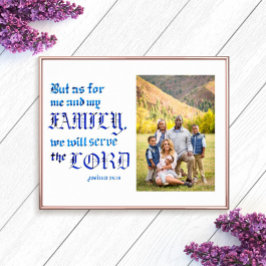 Family Photo Joshua 24 15 Bible Verse ポスター
