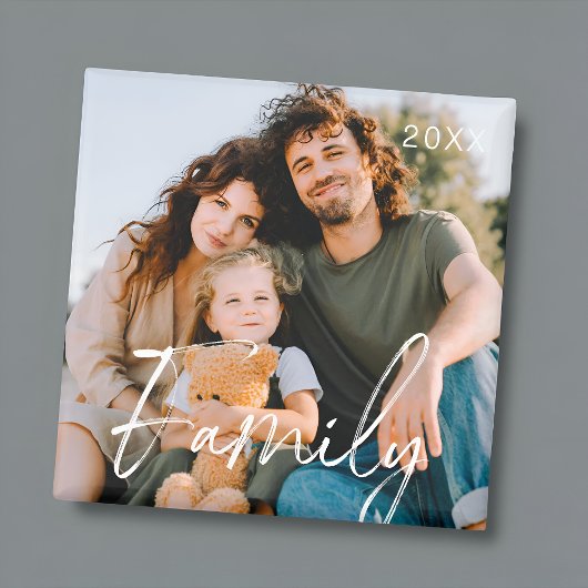 Family Photo Modern Cool Typography Magnet マグネット