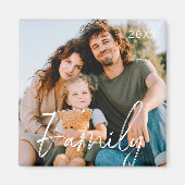 Family Photo Modern Cool Typography Magnet マグネット (正面)