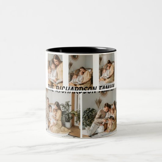 Family Photo Mug | Add Custom Photos and Text ツートーンマグカップ (中央)