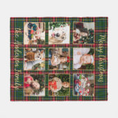 Family Photo Personalized Rustic Patchwork Plaid フリースブランケット (正面(横))