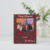 Family Photo plaid Christmas Flat Holiday Card シーズンカード (スタンド正面)