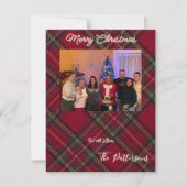 Family Photo plaid Christmas Flat Holiday Card シーズンカード (正面)