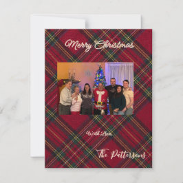 Family Photo plaid Christmas Flat Holiday Card シーズンカード