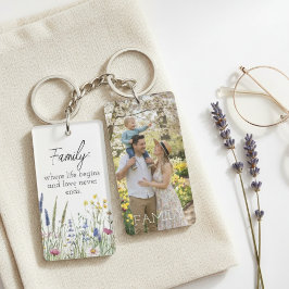 Family Photo & Quote Keychain - Cherished Keepsake キーホルダー