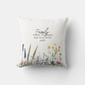Family Photo & Quote Throw Pillow クッション (正面)