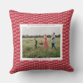 Family Photo Red Christmas Joy クッション (裏面)