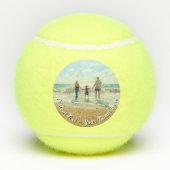 Family Photo Tennis Balls Personalized Text テニスボール (裏面)