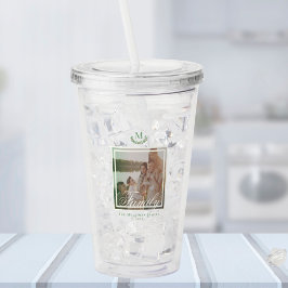 Family Photo tumbler Monogram Wreath  アクリルタンブラー