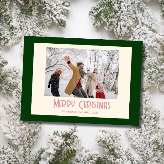 Family photo unique elegant christmas Card シーズンカード
