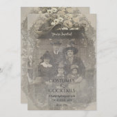 Family Photo Witch Hat Halloween Costume Party 招待状 (正面/裏面)