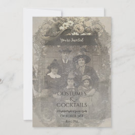 Family Photo Witch Hat Halloween Costume Party 招待状