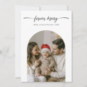 Family Photo With Baby Forever Merry Christmas シーズンカード (正面)