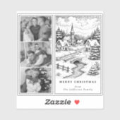 Family Photos Christmas Village in Winter シール (シート)