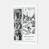 Family Photos Christmas  Village in Winter メタルオーナメント (正面左)