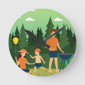 FAMILY PICNIC ラウンド壁時計 (正面)