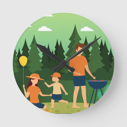 FAMILY PICNIC ラウンド壁時計 (正面)