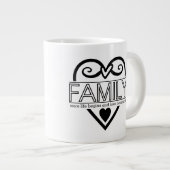 Family Quote – “Where Life Begins and Love Never E ジャンボコーヒーマグカップ (正面右)
