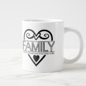 Family Quote – “Where Life Begins and Love Never E ジャンボコーヒーマグカップ (右)