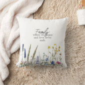 Family Quote Wildflower Botanical Photo Keepsake クッション (ブランケット)