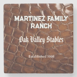 Family Ranch Faux Crocodile Leather ストーンコースター