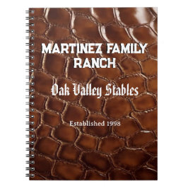Family Ranch Faux Crocodile Leather ノートブック