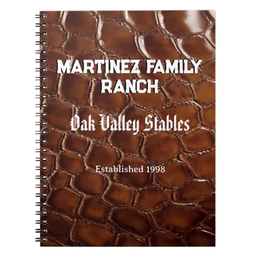 Family Ranch Faux Crocodile Leather ノートブック (正面)