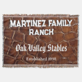 Family Ranch Faux Crocodile Leather Western スローブランケット