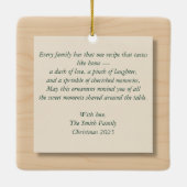 Family Recipe Keepsake Ornament 2025 セラミックオーナメント (裏面)