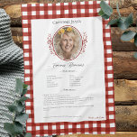 Family Recipe Keepsake Photo Gingham キッチンタオル<br><div class="desc">Keepsake family recipe tea towel. Share uncle Jim's chili recipe or great aunt Aggie's all time favorite thanksgiving casserole dish. Elegant and simple template design can easily be adjusted to share your family recipes as mother's day, birthday, or Christmas gifts. Custom family name with initials. Colors can be changed. Great...</div>