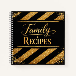 Family Recipes - ブラックゴールドスクリプト料理レシピ本 ノートブック