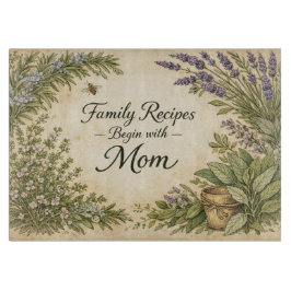Family Recipes Begin With Mom カッティングボード