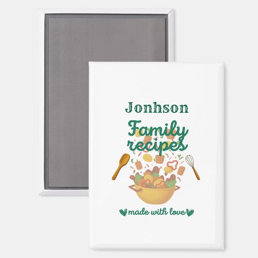 Family Recipes Kitchen Magnet マグネット (正面/裏面)