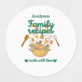 Family Recipes Kitchen Stickers ラベル (デザイン1)