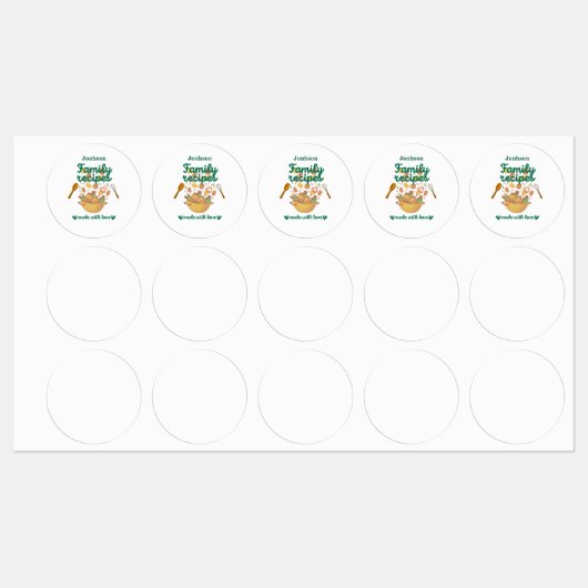 Family Recipes Kitchen Stickers ラベル (シート)