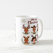 Family Reindeer Matching Mugs コーヒーマグカップ (正面右)