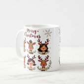 Family Reindeer Matching Mugs コーヒーマグカップ (正面左)