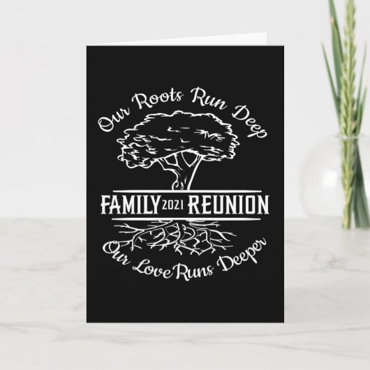 Family Reunion 2021 Family Tree Heart Roots カード (正面)