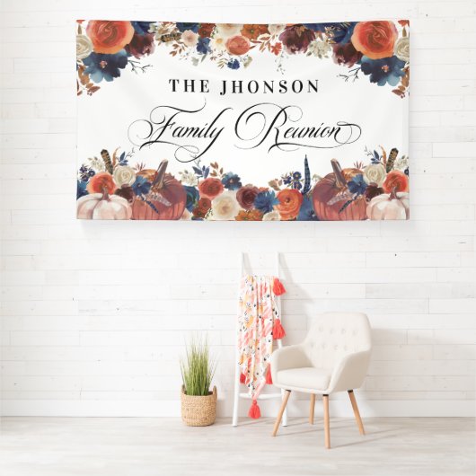 Family Reunion autumn fall pumpkins backdrop 横断幕 (インサイチュ)