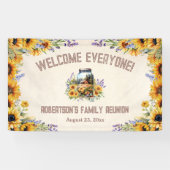 Family Reunion Birthday Forest Cabin Sunflower 横断幕 (横)