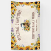 Family Reunion Birthday Forest Cabin Sunflower 横断幕 (縦)