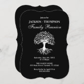 Family Reunion black and white Invitation 招待状 (正面/裏面)