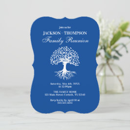 Family Reunion blue and white Invitation 招待状